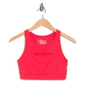 Sweat To Swim UPF Bra In Red Hibiscus Small